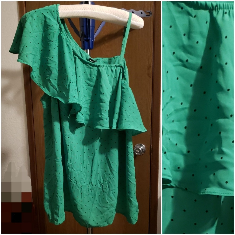 Torrid Green Polka Dot Blouse